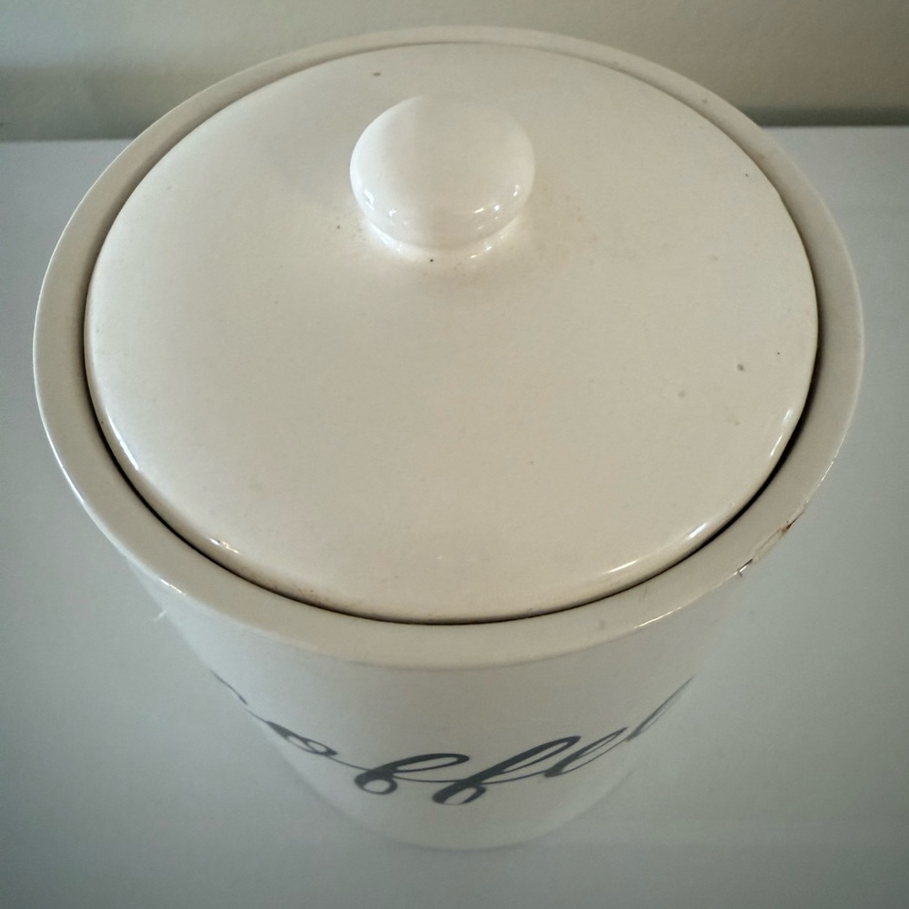 White Coffee Container - Picture 3 of 4